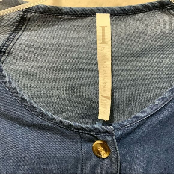 I by Iris Setlakwe denim blue belted size 6 - Picture 4 of 10